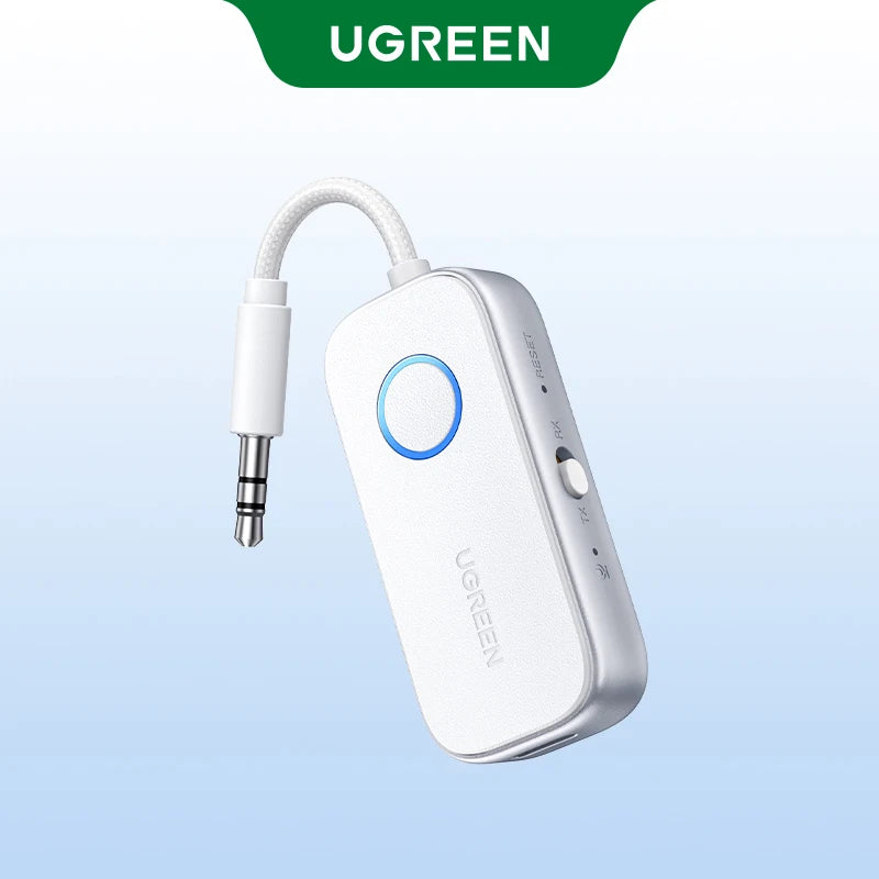 UGREEB Airplane Bluetooth 5.4 Adapter 3.5mm AUX Jack Wireless Audio Transmitter Receiver for Planes, Airline, Travel, TV